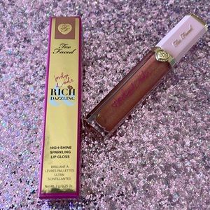 NIB Too Faced x Jordyn Woods Rich Dazzling Social Butterfly Sparkling Lip Gloss